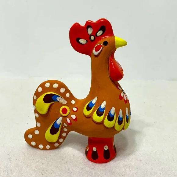 Clay Russian figurine Dymkovo Rooster toy vintage Ceramics